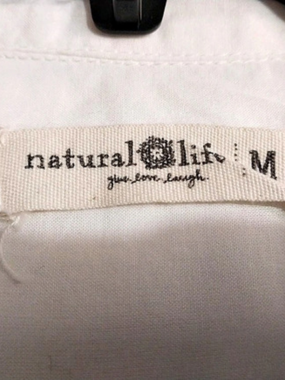 natural life White Cotton Button Down Classic Shirt in White Size Medium - Picture 10 of 10